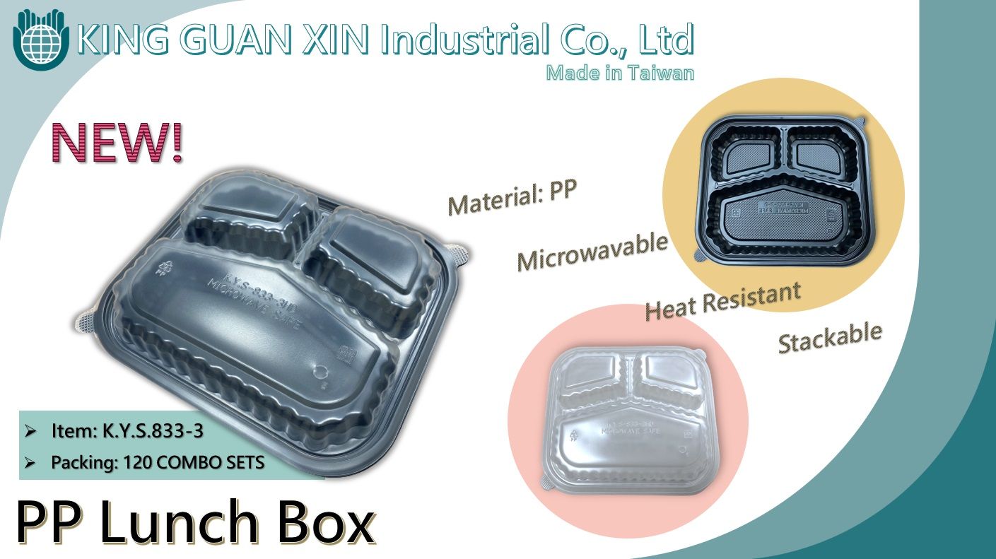 Disposable Lunch Box(K.Y.S. 833-3) PP 3格便當盒(K.Y.S. 833-3)